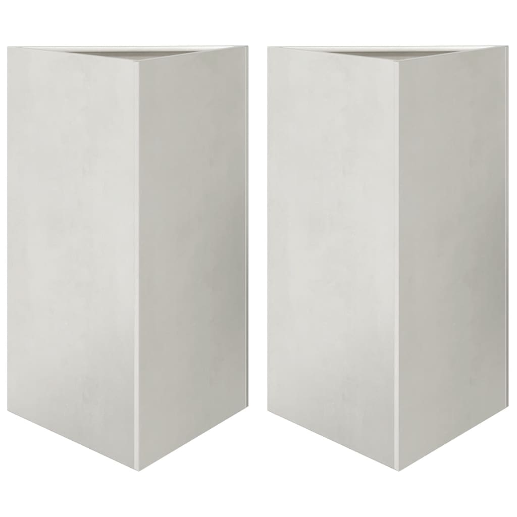 Plantenbakken 2 st driehoek 50x43x75 cm roestvrij staal