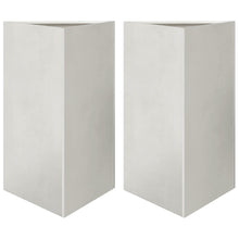 Plantenbakken 2 st driehoek 50x43x75 cm roestvrij staal