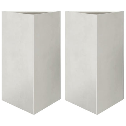 Plantenbakken 2 st driehoek 50x43x75 cm roestvrij staal