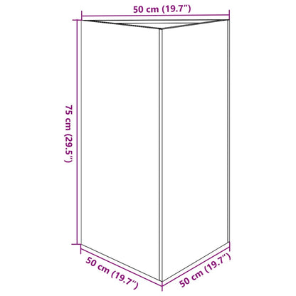 Plantenbakken 2 st driehoek 50x43x75 cm roestvrij staal