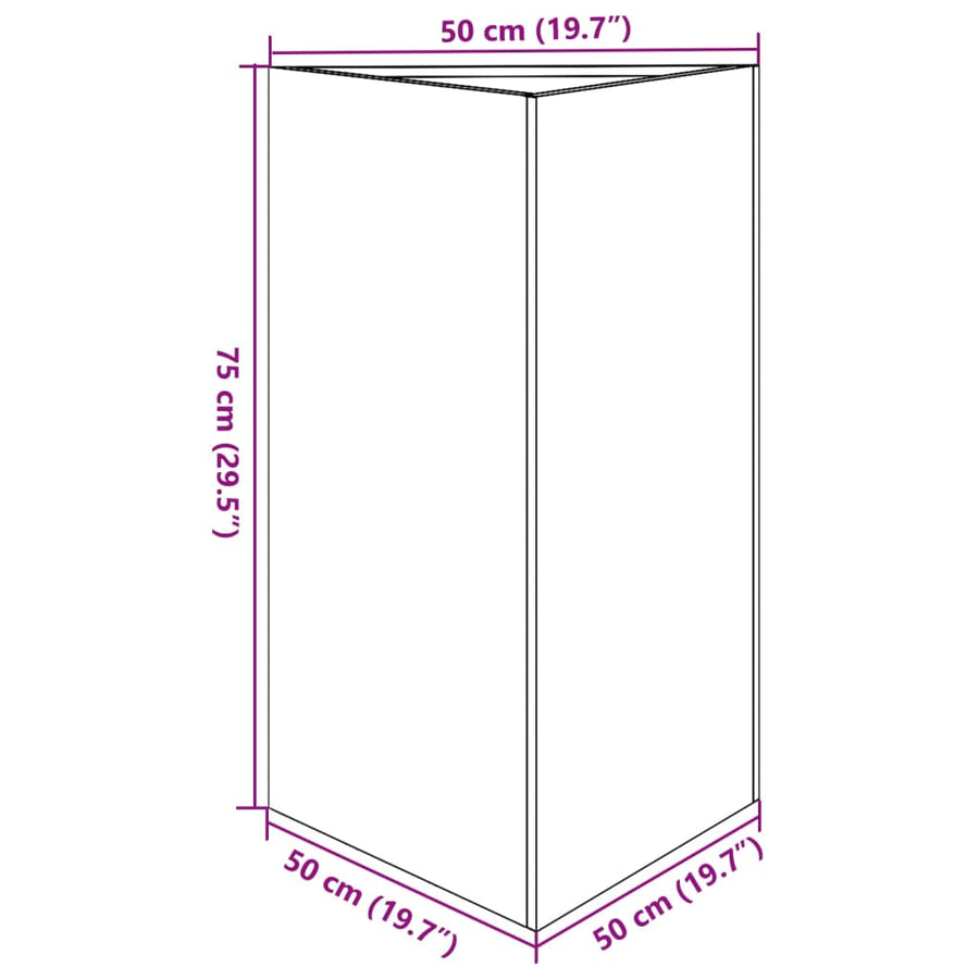 Plantenbakken 2 st driehoek 50x43x75 cm roestvrij staal