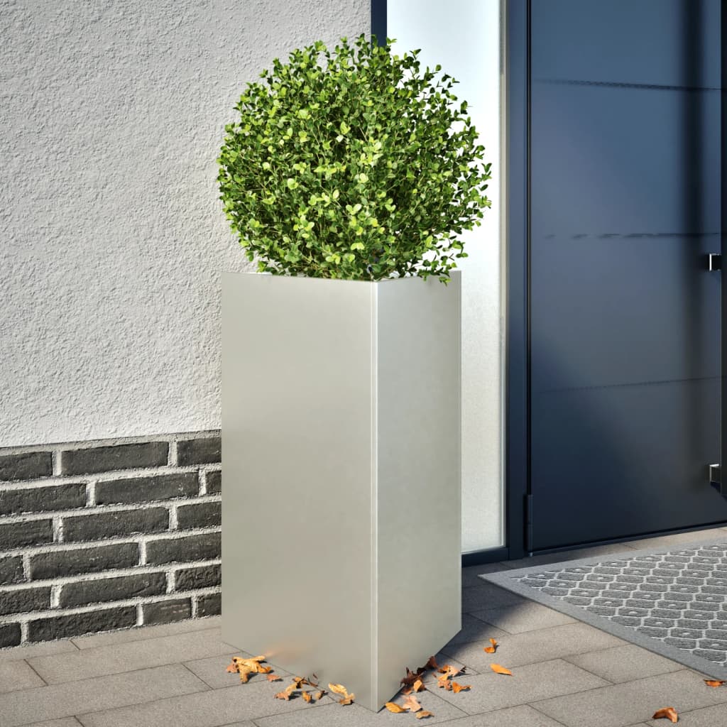 Plantenbakken 2 st driehoek 50x43x75 cm roestvrij staal