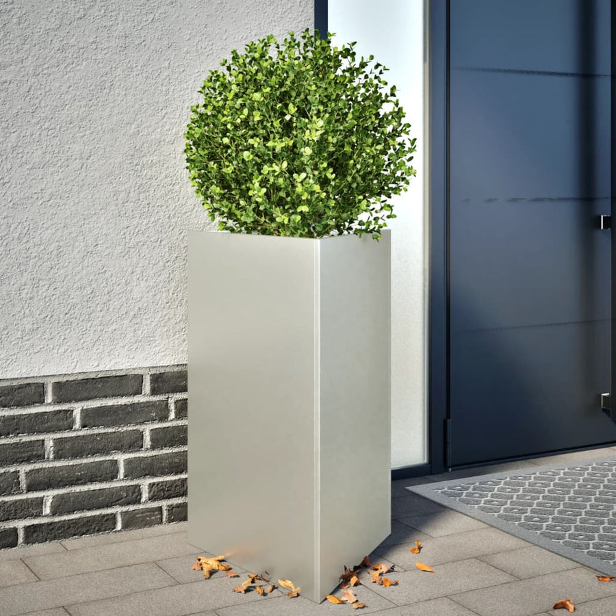 Plantenbakken 2 st driehoek 50x43x75 cm roestvrij staal