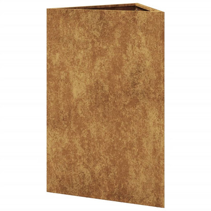 Plantenbak driehoek 50x43x75 cm cortenstaal