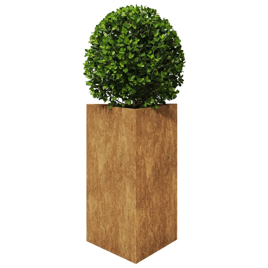 Plantenbakken 2 st driehoek 50x43x75 cm cortenstaal