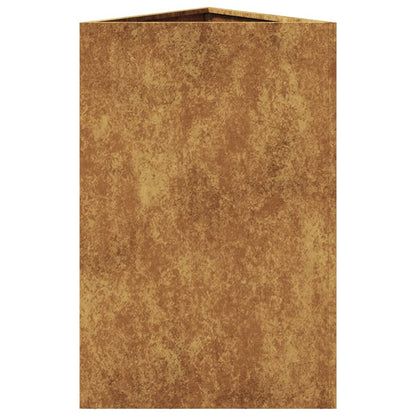Plantenbakken 2 st driehoek 50x43x75 cm cortenstaal