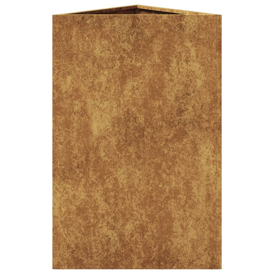 Plantenbakken 2 st driehoek 50x43x75 cm cortenstaal