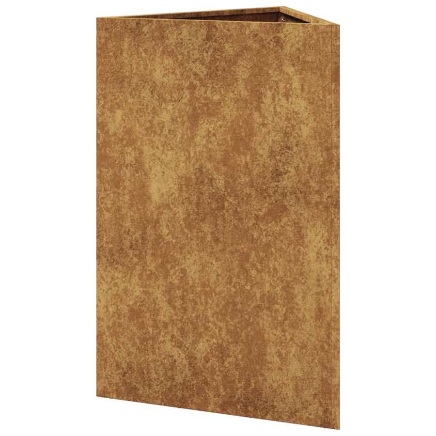 Plantenbakken 2 st driehoek 50x43x75 cm cortenstaal