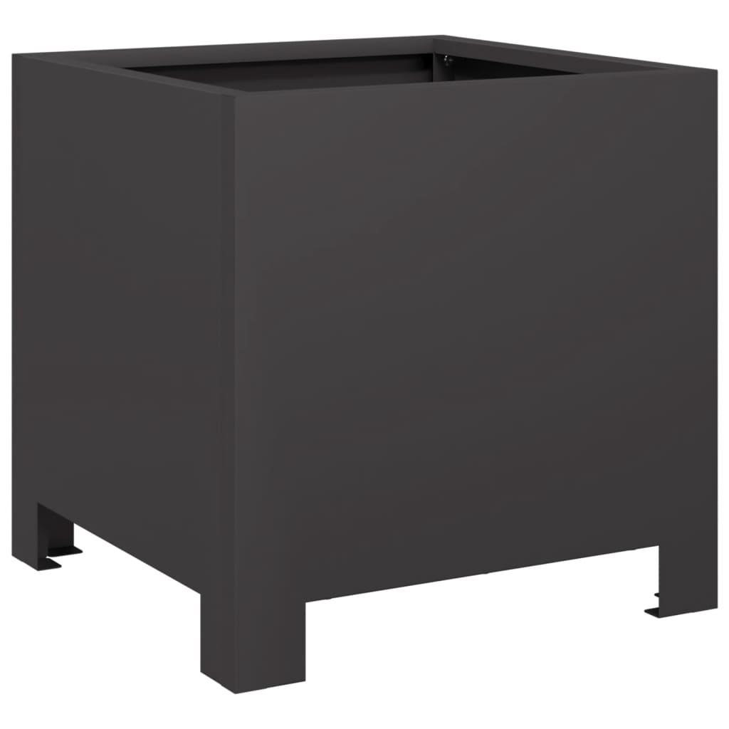 Plantenbakken 2 st 30x30x30 cm staal zwart