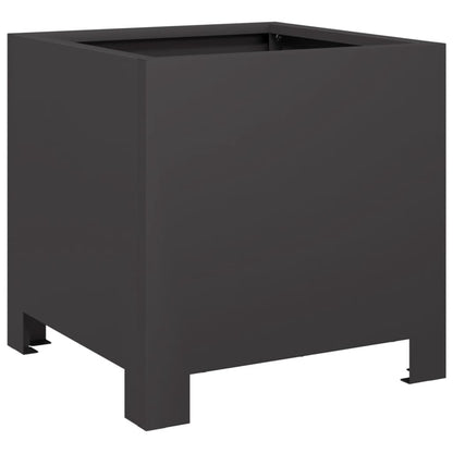 Plantenbakken 2 st 30x30x30 cm staal zwart