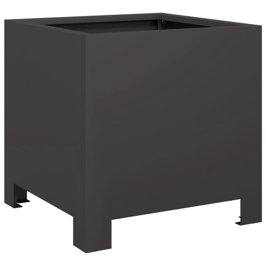 Plantenbakken 2 st 30x30x30 cm staal zwart