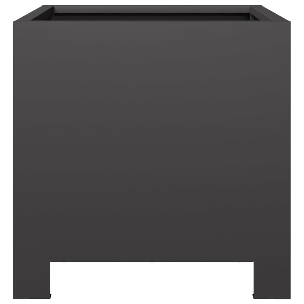 Plantenbakken 2 st 30x30x30 cm staal zwart