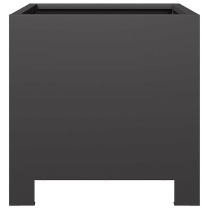 Plantenbakken 2 st 30x30x30 cm staal zwart