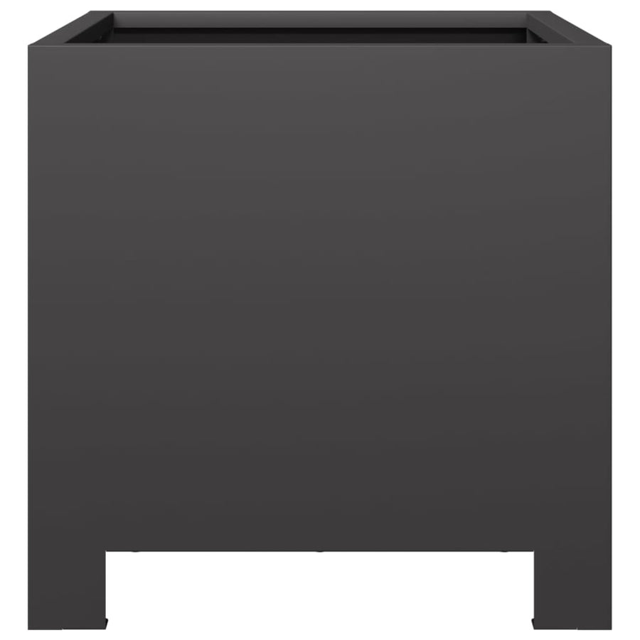 Plantenbakken 2 st 30x30x30 cm staal zwart