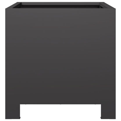 Plantenbakken 2 st 30x30x30 cm staal zwart