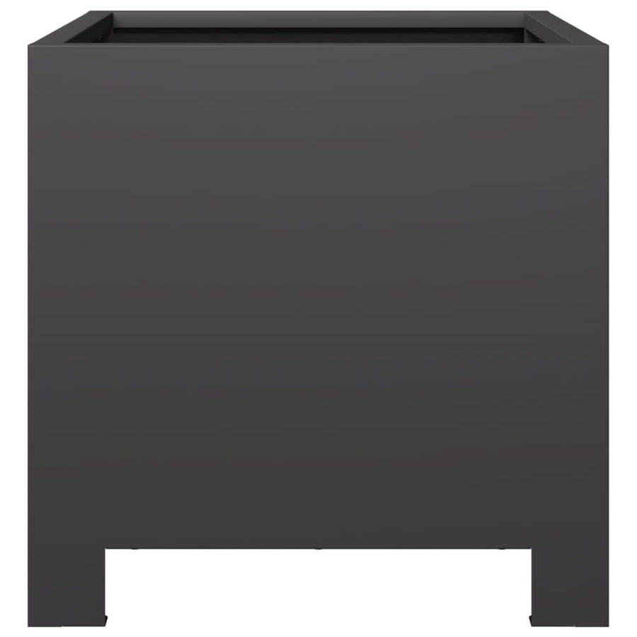 Plantenbakken 2 st 30x30x30 cm staal zwart