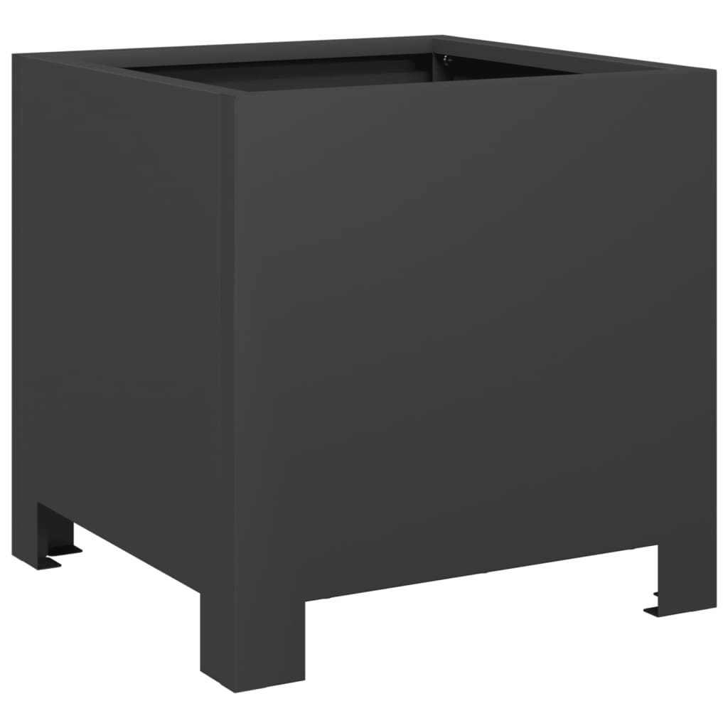 Plantenbakken 2 st 30x30x30 cm staal zwart