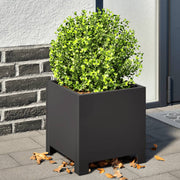 Plantenbak 30x30x30 cm staal zwart 2 stuks