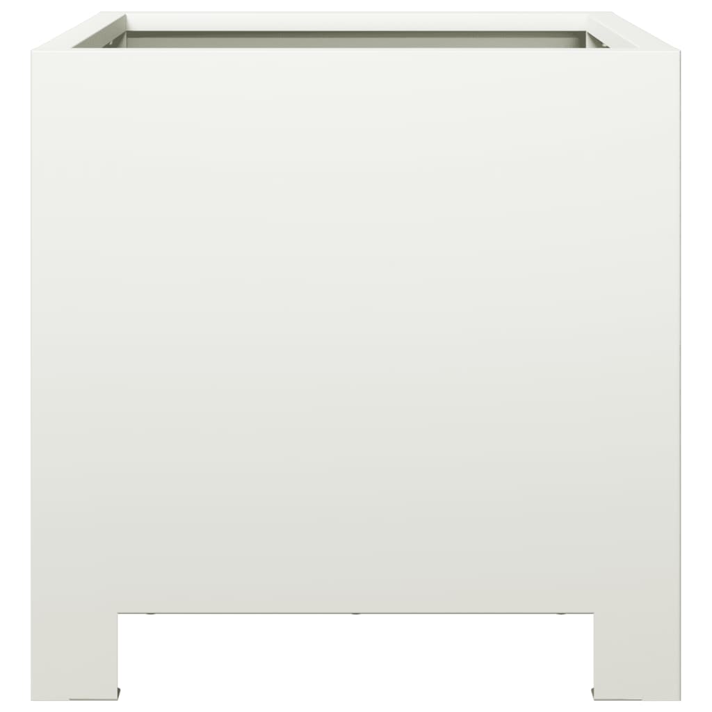 Plantenbakken 2 st 30x30x30 cm staal wit