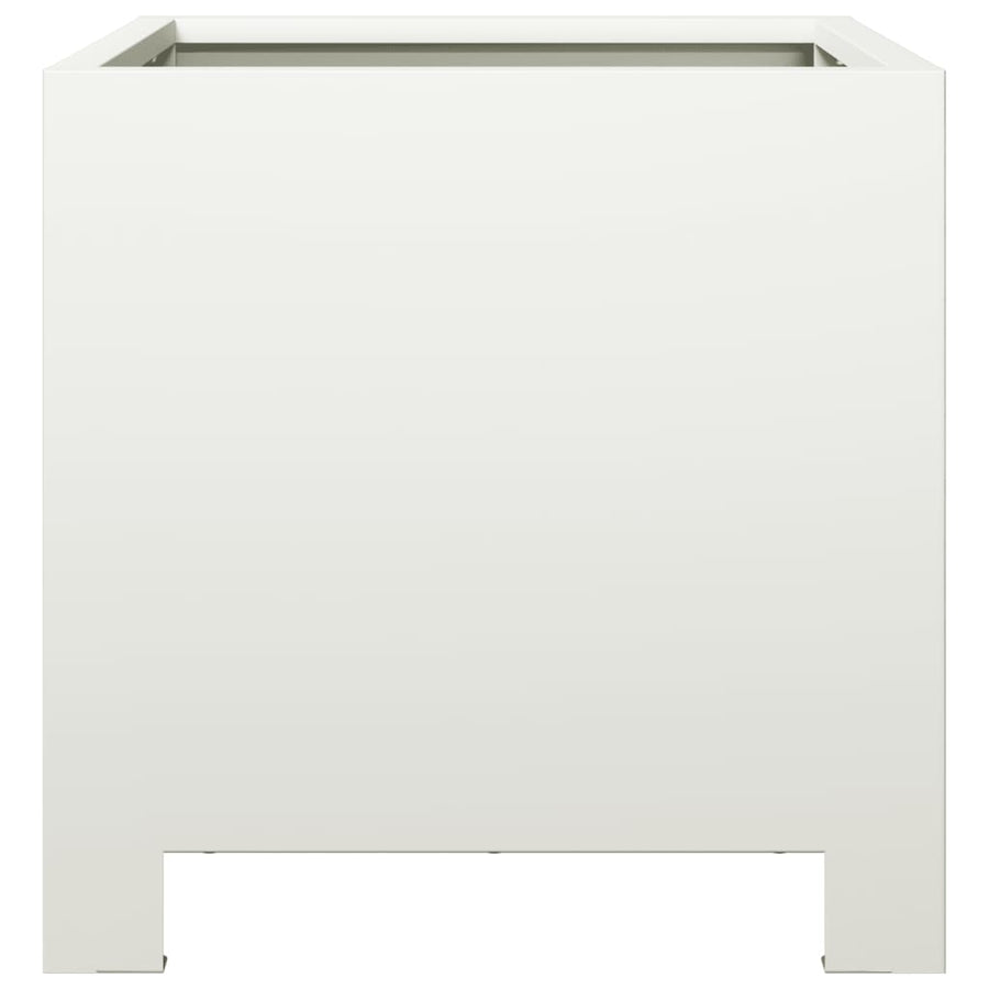 Plantenbakken 2 st 30x30x30 cm staal wit