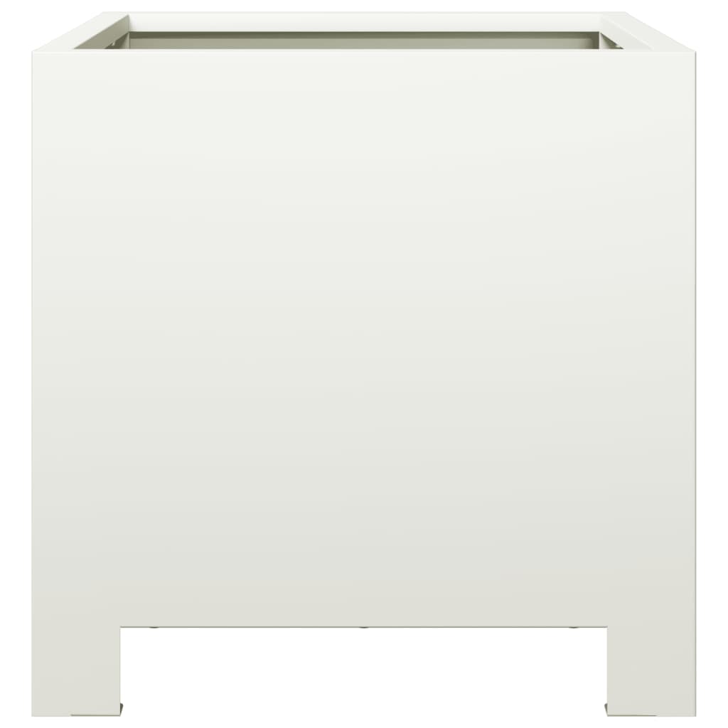 Plantenbakken 2 st 30x30x30 cm staal wit