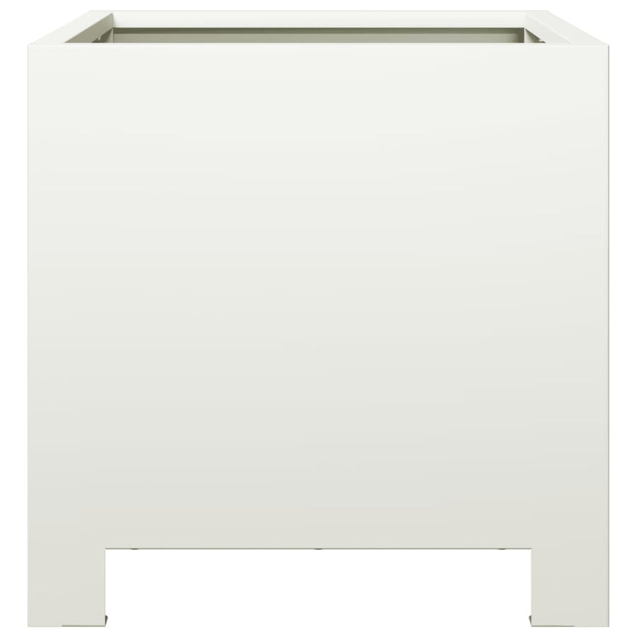 Plantenbakken 2 st 30x30x30 cm staal wit