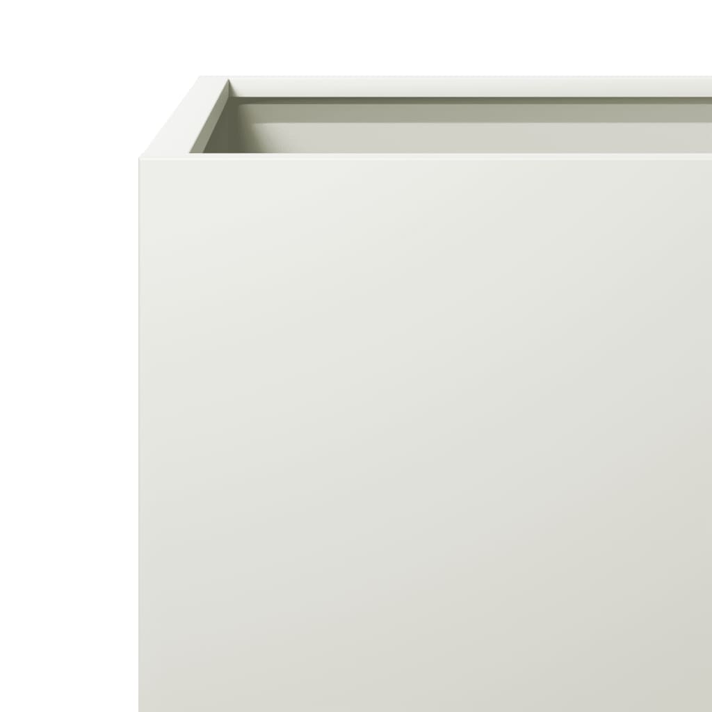 Plantenbakken 2 st 30x30x30 cm staal wit
