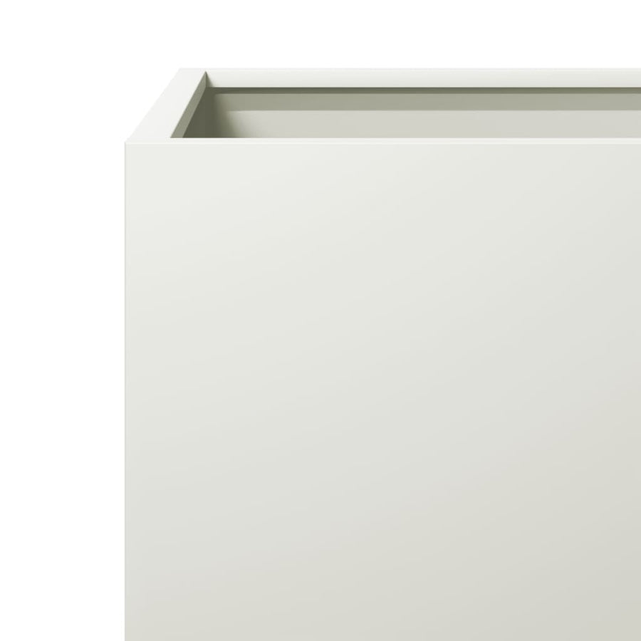 Plantenbakken 2 st 30x30x30 cm staal wit