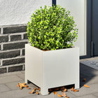 Planters 2 pcs 30x30x30 cm steel white