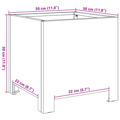 Plantenbakken 2 st 30x30x30 cm staal antracietkleurig