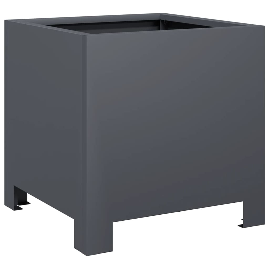 Plantenbakken 2 st 30x30x30 cm staal antracietkleurig
