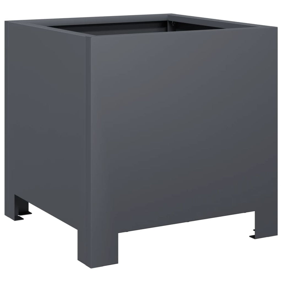 Plantenbakken 2 st 30x30x30 cm staal antracietkleurig