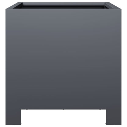 Plantenbakken 2 st 30x30x30 cm staal antracietkleurig