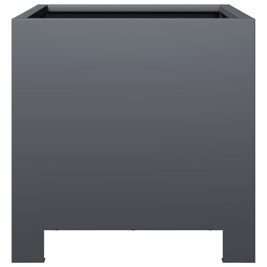 Plantenbakken 2 st 30x30x30 cm staal antracietkleurig
