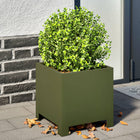 Planters 2 pcs 30x30x30 cm steel olive green