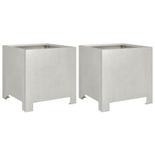 Plantenbakken 2 st 30x30x30 cm roestvrij staal