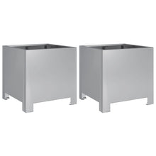 Plantenbakken 2 st 30x30x30 cm gegalvaniseerd staal