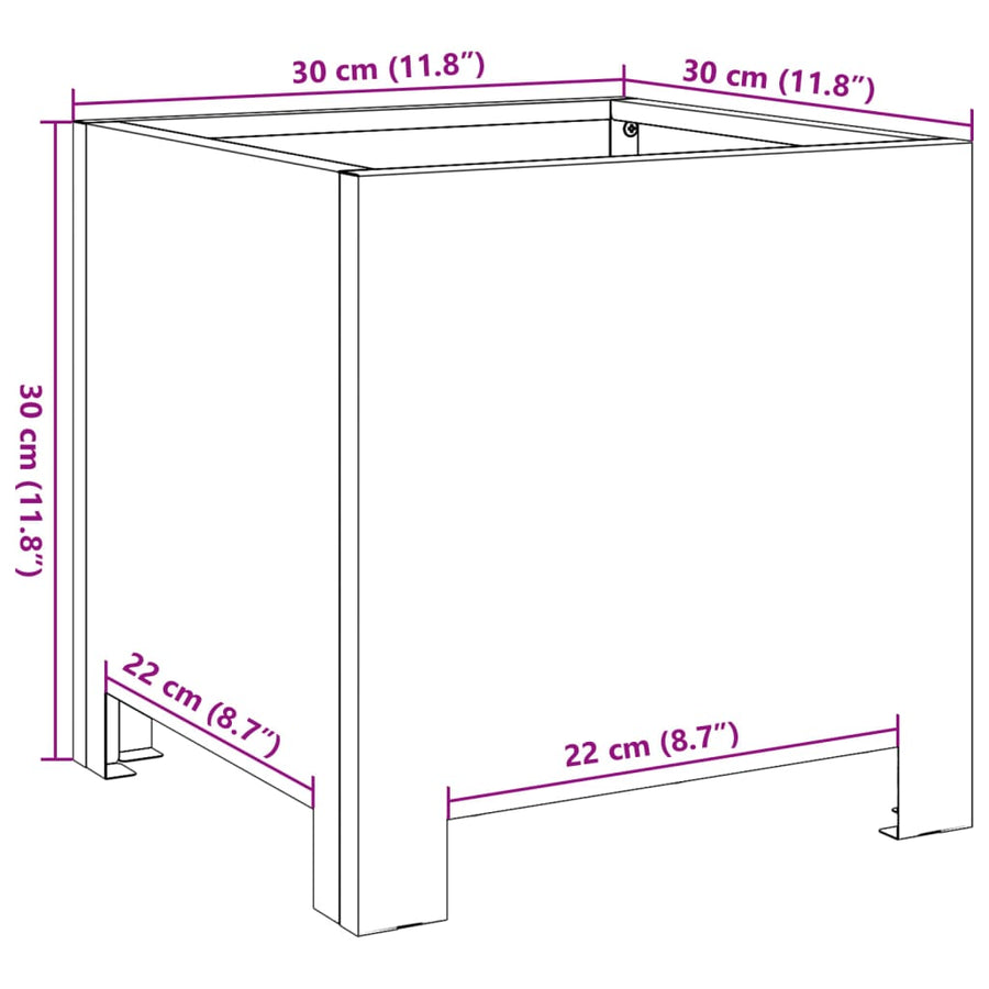 Plantenbakken 2 st 30x30x30 cm gegalvaniseerd staal