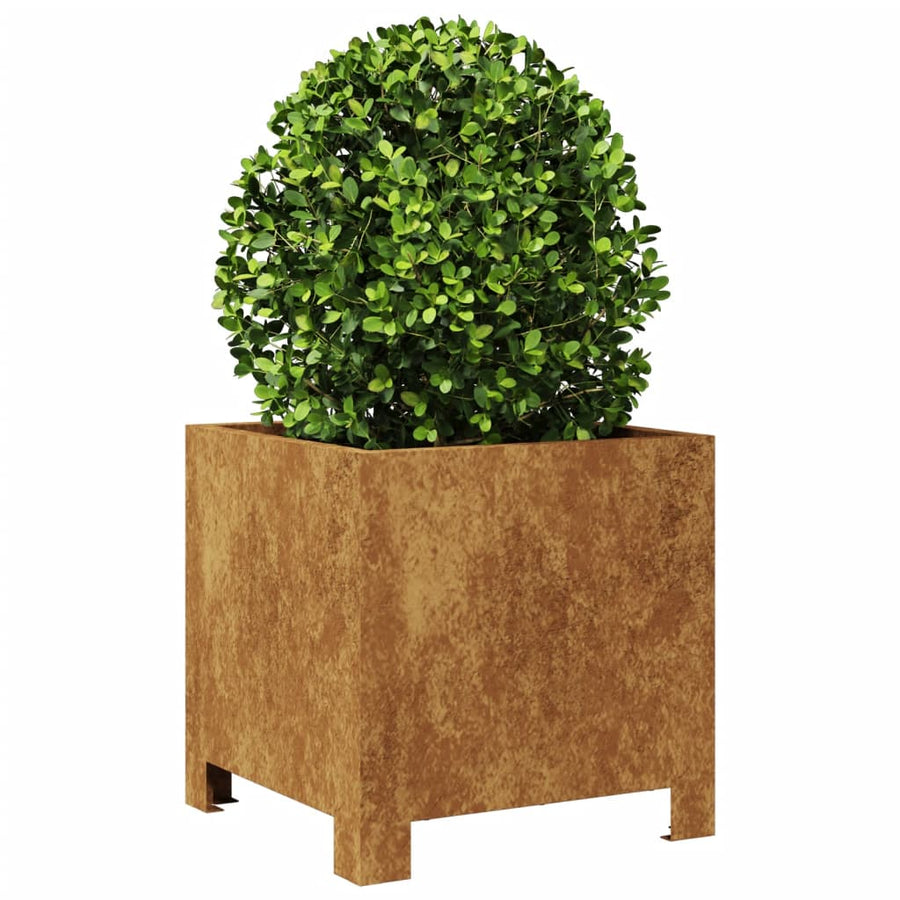Plantenbakken 2 st 30x30x30 cm cortenstaal