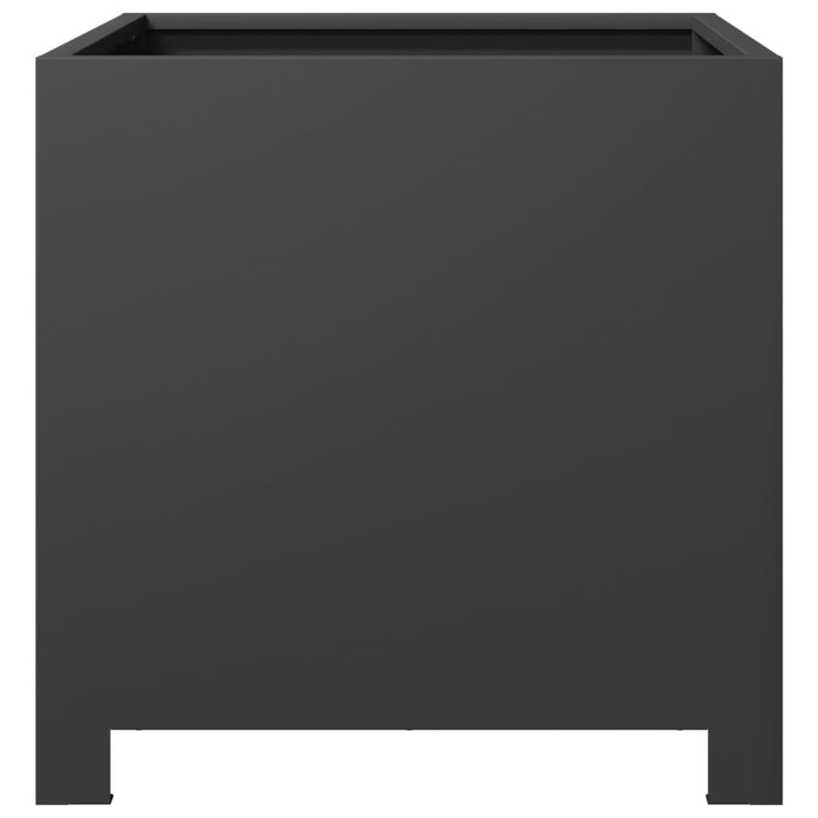 Plantenbakken 2 st 40x40x40 cm staal zwart