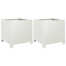 Plantenbakken 2 st 40x40x40 cm staal wit