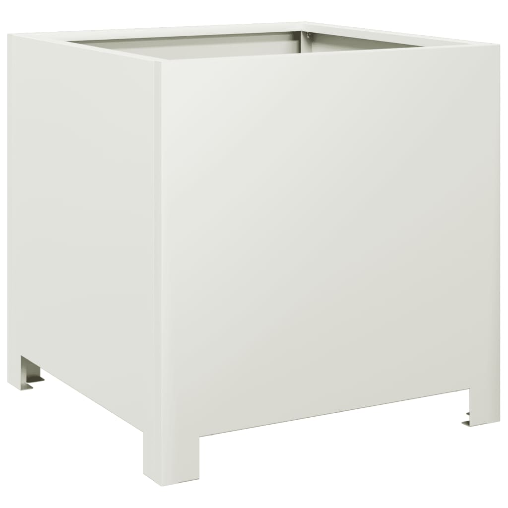 Plantenbakken 2 st 40x40x40 cm staal wit