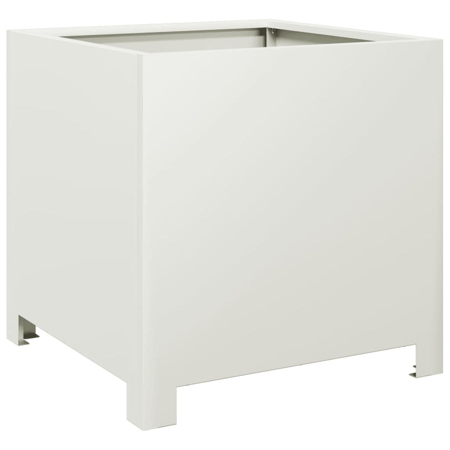 Plantenbakken 2 st 40x40x40 cm staal wit