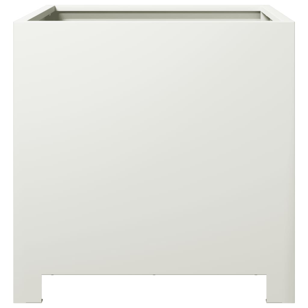 Plantenbakken 2 st 40x40x40 cm staal wit
