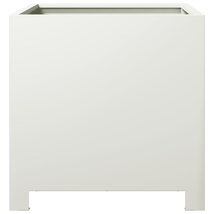 Plantenbakken 2 st 40x40x40 cm staal wit