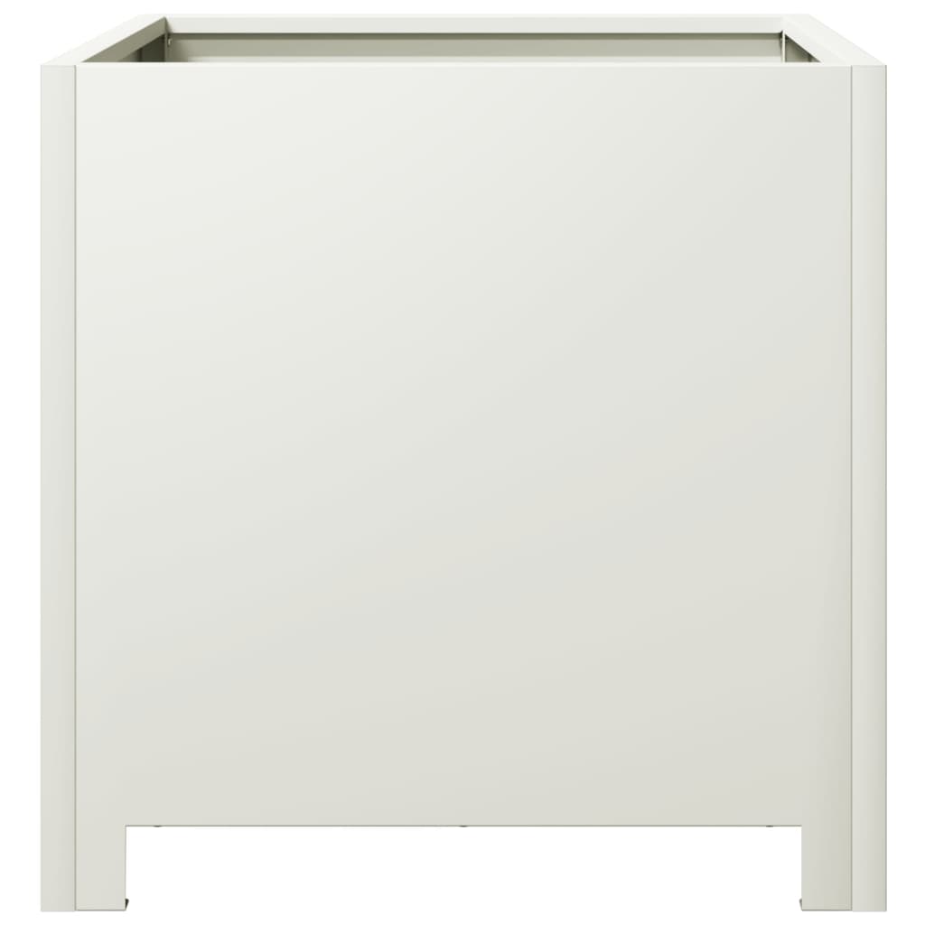 Plantenbakken 2 st 40x40x40 cm staal wit