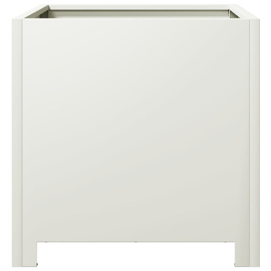 Plantenbakken 2 st 40x40x40 cm staal wit