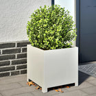 Planters 2 pcs 40x40x40 cm steel white