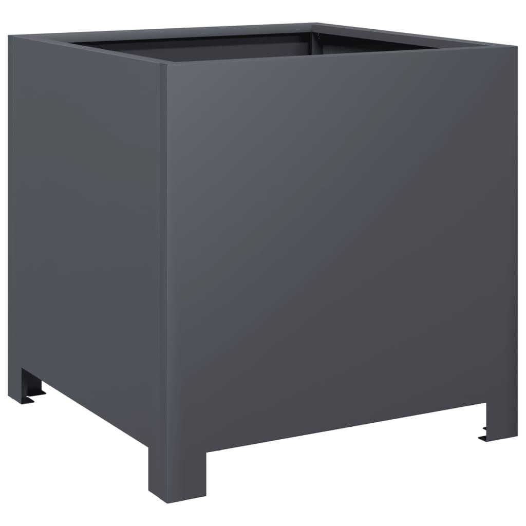 Plantenbakken 2 st 40x40x40 cm staal antracietkleurig