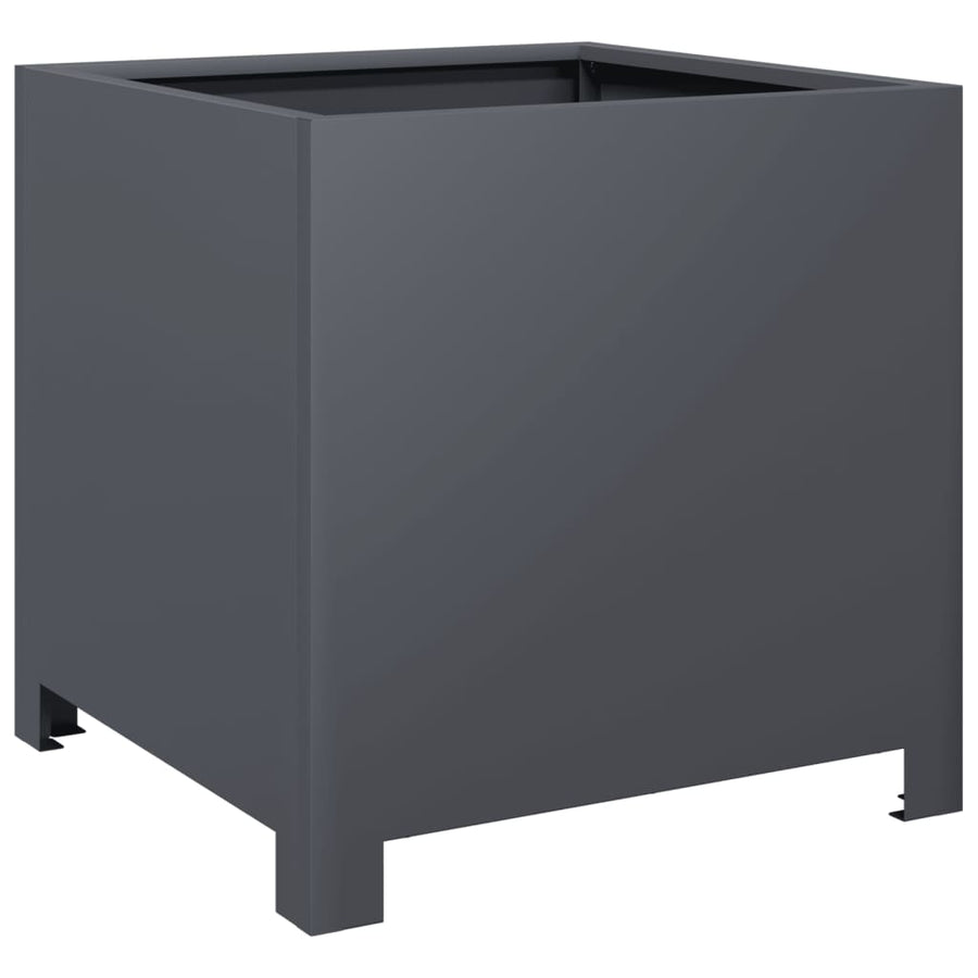 Plantenbakken 2 st 40x40x40 cm staal antracietkleurig